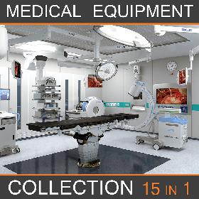 3D Medical Equipment Collection 15 in 1 model